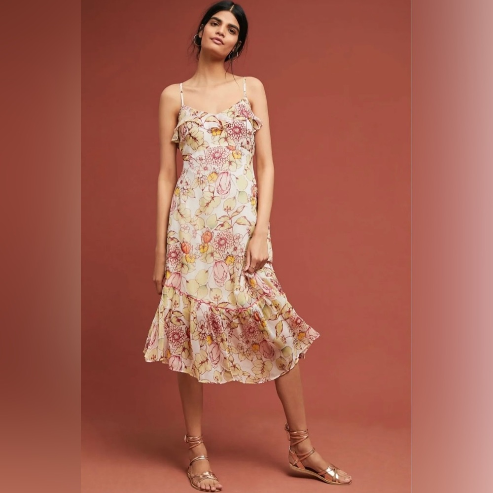 Anthropologie Meadow Rue Floral Dress size 6 excellent condition